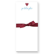 Skinnie Heart Notepad- Pi Beta Phi