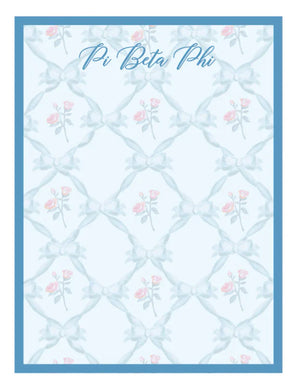 Romantic Floral Notepad-PI Beta Phi