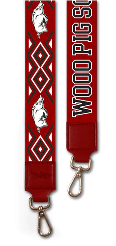 Two Inch Wide Printed Purse Strap-University of Arkansas