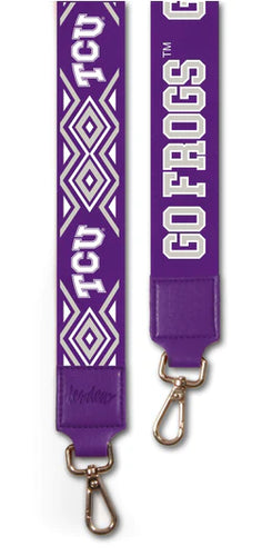 Two Inch Wide Printed Purse Strap-Texas Christian University