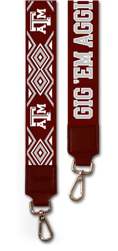 Two Inch Wide Printed Purse Strap-Texas A&M University