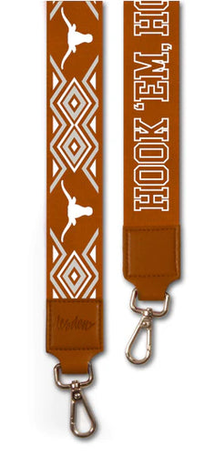 Two Inch Wide Printed Purse Strap-University of Texas