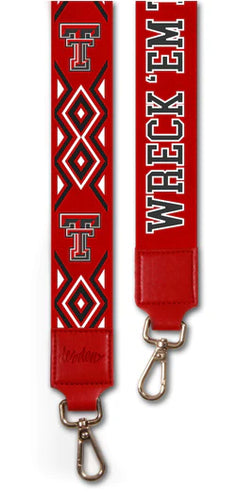 Two Inch Wide Printed Purse Strap-Texas Tech