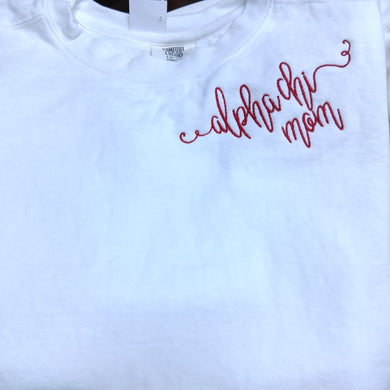 Mom Script monogram sweatshirt - Alpha Chi Omega