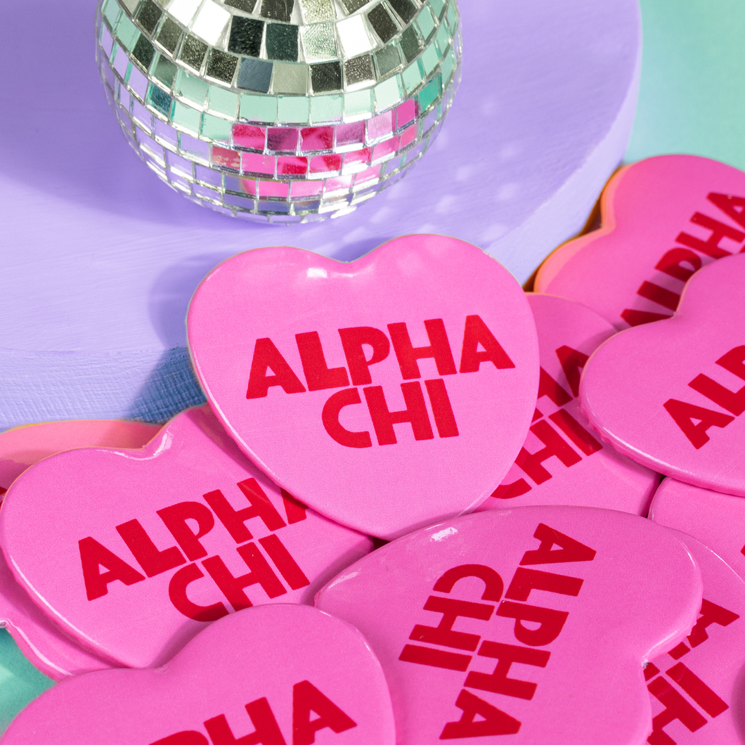 Pop Heart Button- Alpha Chi Omega