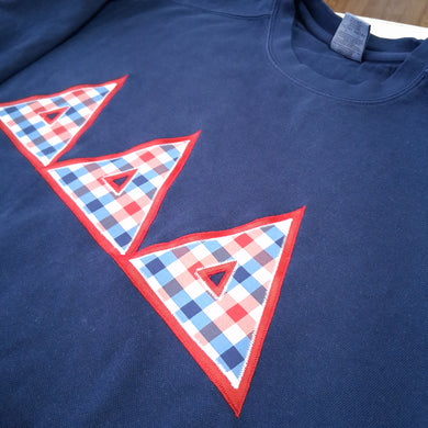 Red and Blue Gingham Style Sweatshirt