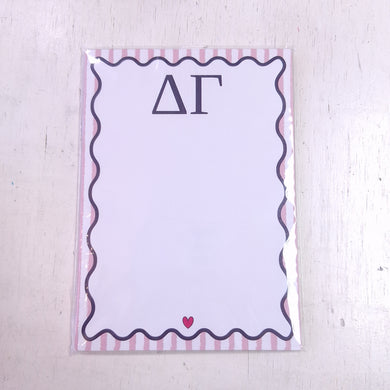 Scalloped Design Notepad- Delta Gamma
