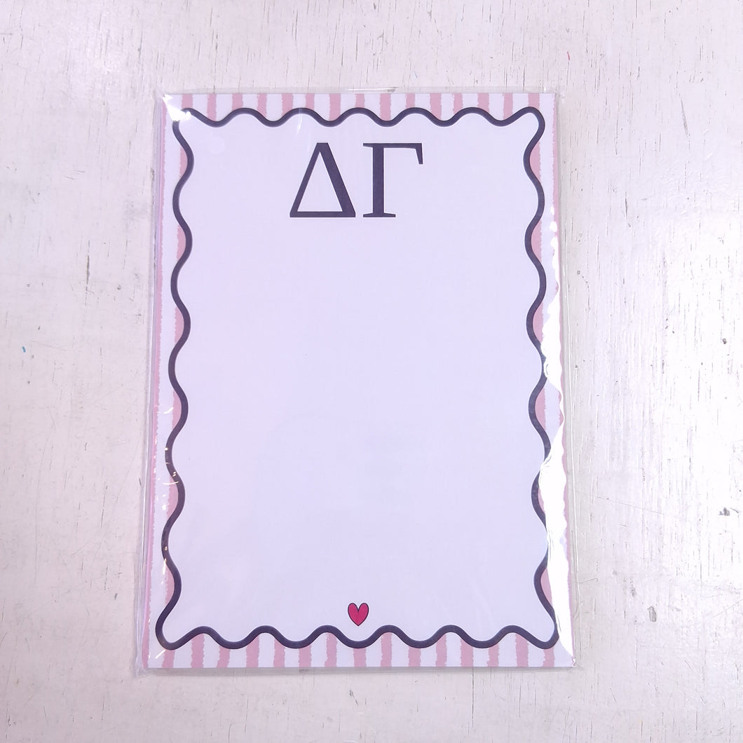 Scalloped Design Notepad- Delta Gamma