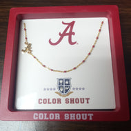 Side Set Enamel Bead Necklace- Alabama