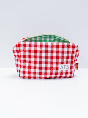 Quilted Gingham Bag- Alpha Gamma Delta