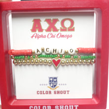 sorority love bracelet stack- Alpha Chi Omega