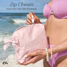 Waterproof Zip Pouch- Ballet Pink Bow