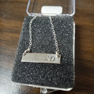 Sterling Bar Necklace- Chi Omega