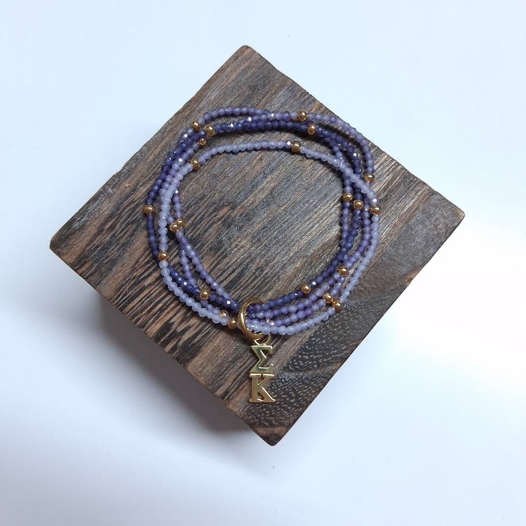 'Gemstone' Bead Bracelet- Sigma Kappa
