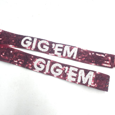 Sequin and Bead Strap- Gig 'Em