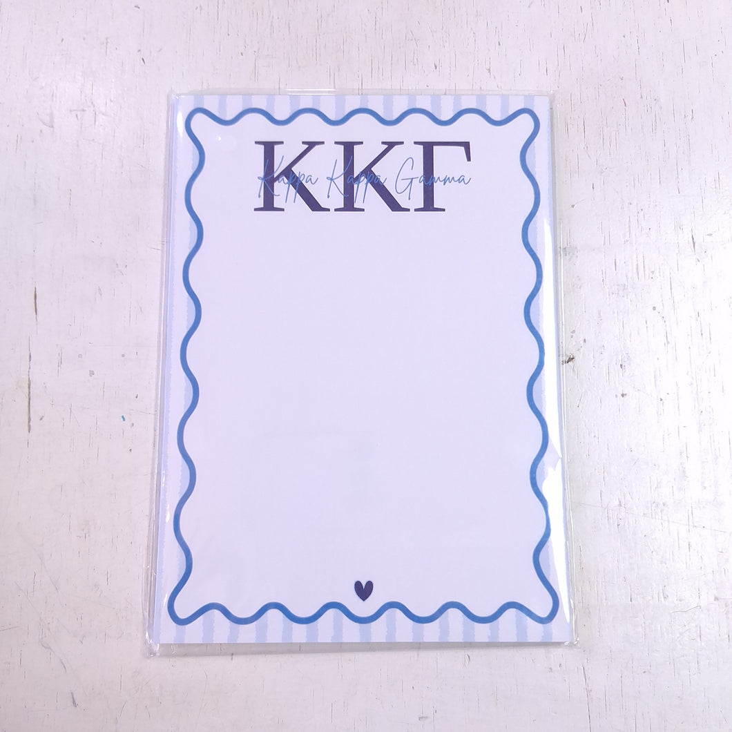 Scalloped Design Notepad- Kappa Kappa Gamma