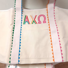 Scalloped Embroidered Tote Bag- Alpha Chi Omega