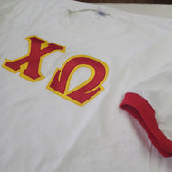 Contrast Trim Stitch Jersey Shirt- Chi Omega