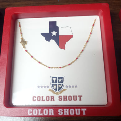 Side Set Enamel Bead Necklace- State of Texas