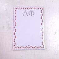 Scalloped Design Notepad- Alpha Phi
