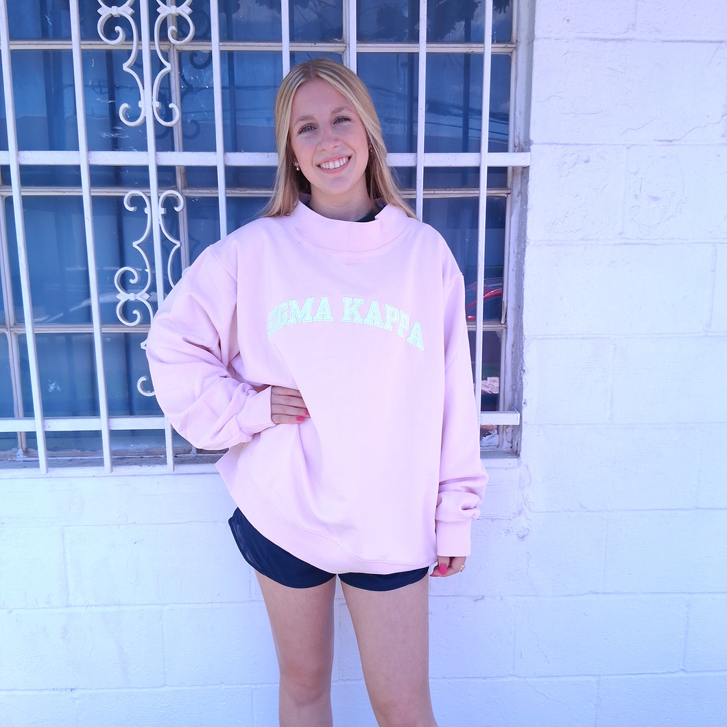 French Terry Mock Neck- Sigma Kappa