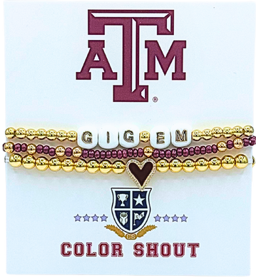 College Love Bracelet Stack- A&M
