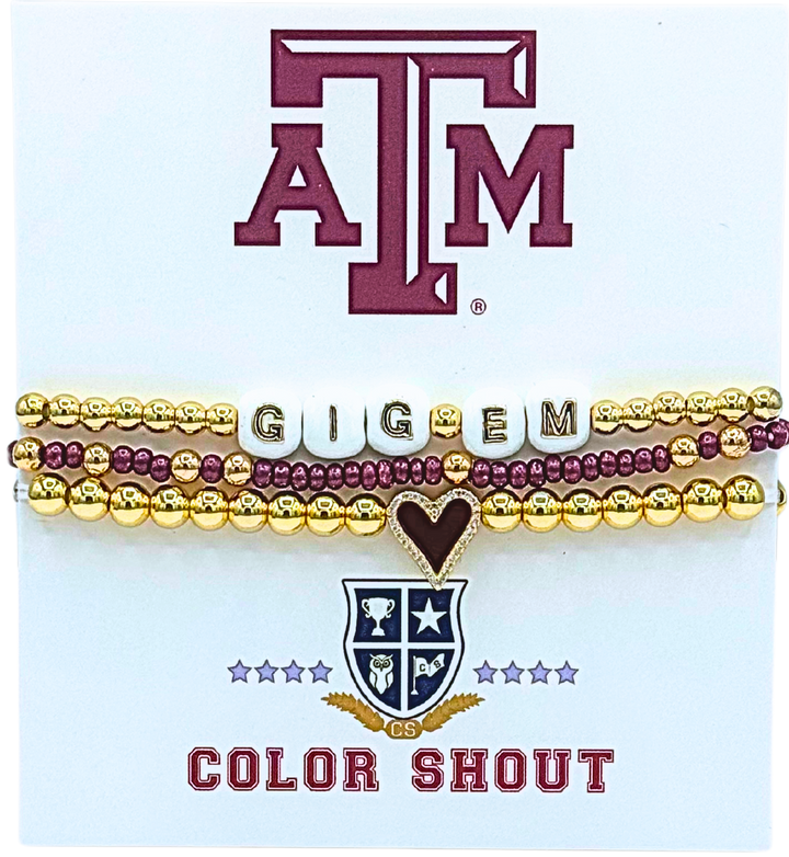 College Love Bracelet Stack- A&M