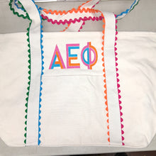 Scalloped Embroidered Tote Bag- Alpha Epsilon Phi