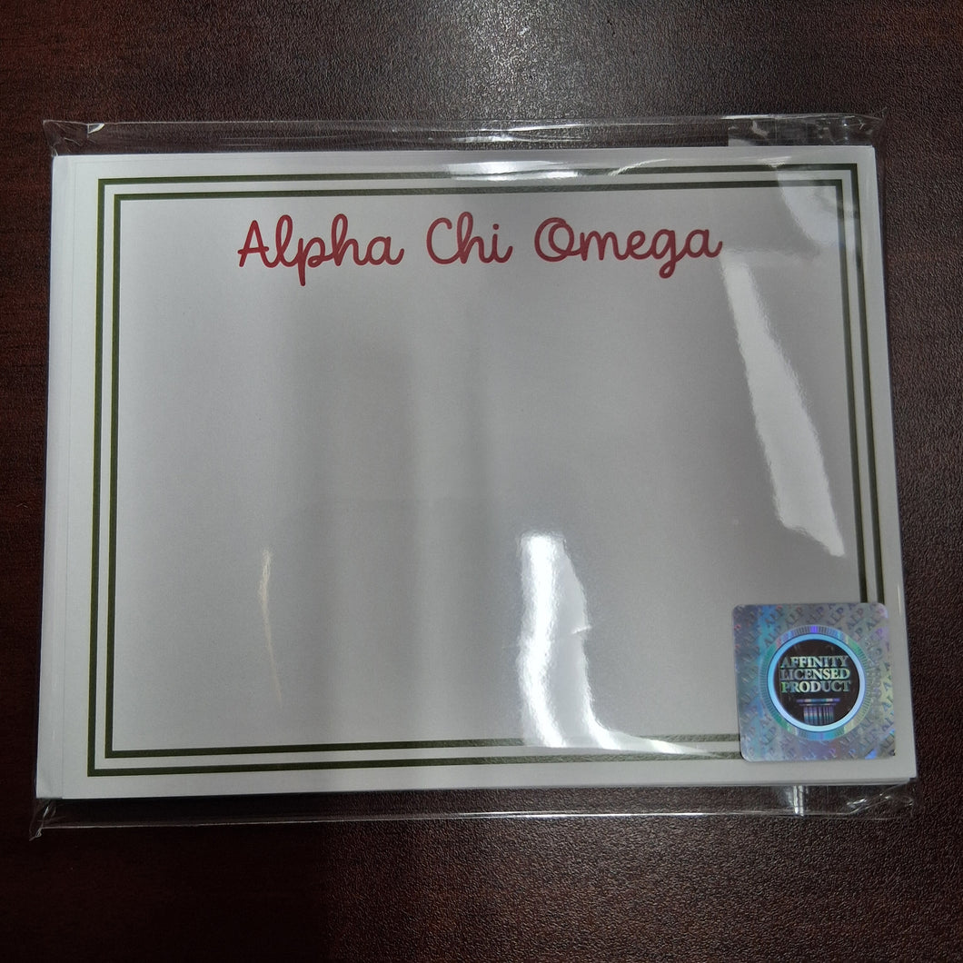 Script Flat Notecards- Alpha Chi Omega