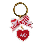 Bow Keychain- Alpha Phi