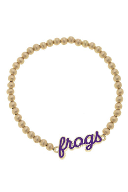 Satin Gold Stretch Bracelet- Frogs