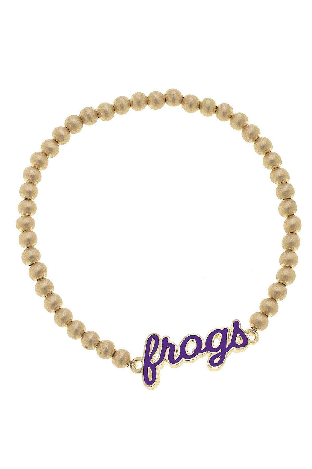 Satin Gold Stretch Bracelet- Frogs