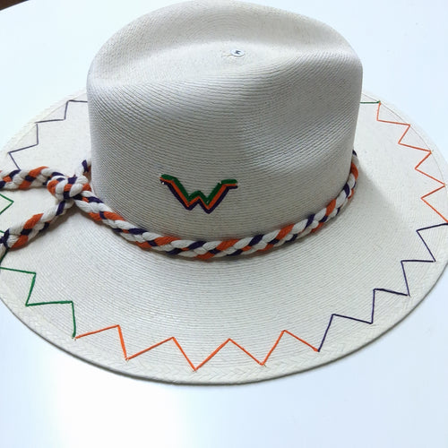 Hand-Embroidered Straw Hat- Waldemar