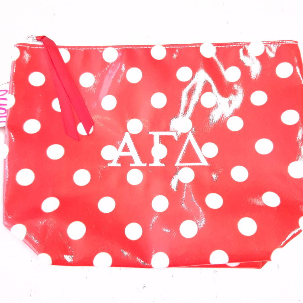 Coated Cosmetic Bag- Alpha Gamma Delta