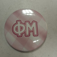 Plaid Fun Button- Phi Mu