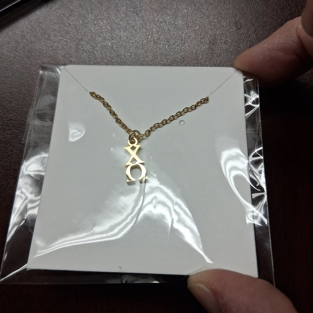 14K Plated Necklace- Chi Omega