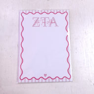 Scalloped Design Notepad- Zeta Tau Alpha