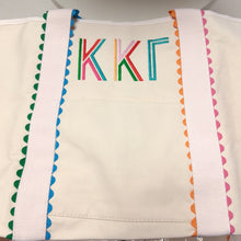 Scalloped Embroidered Tote Bag- Kappa Kappa Gamma