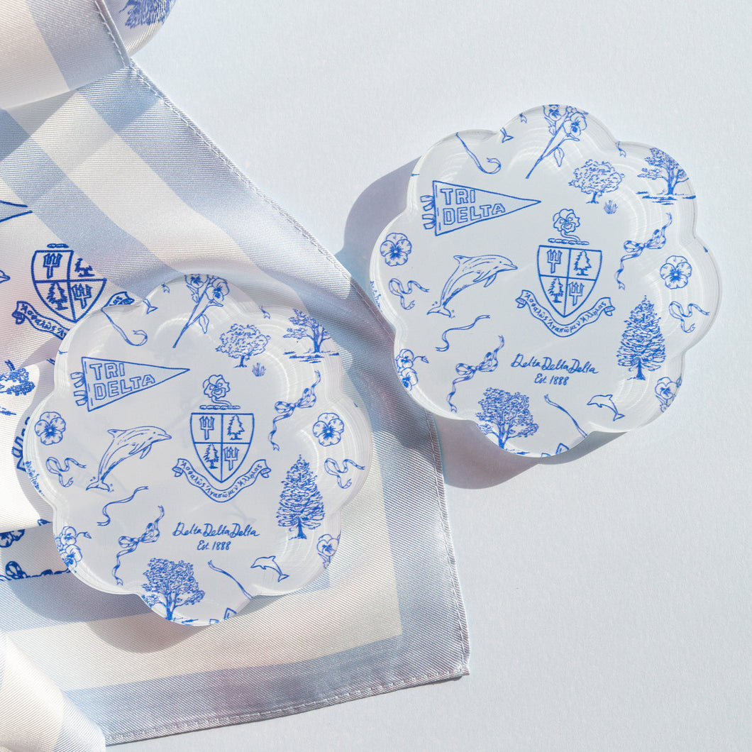 Toile Acrylic Coaster- Delta Delta Delta