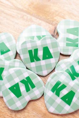 Gingham Heart Button- Kappa Delta