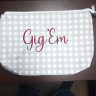 Tyvek Zipper Pouch- Gig 'Em