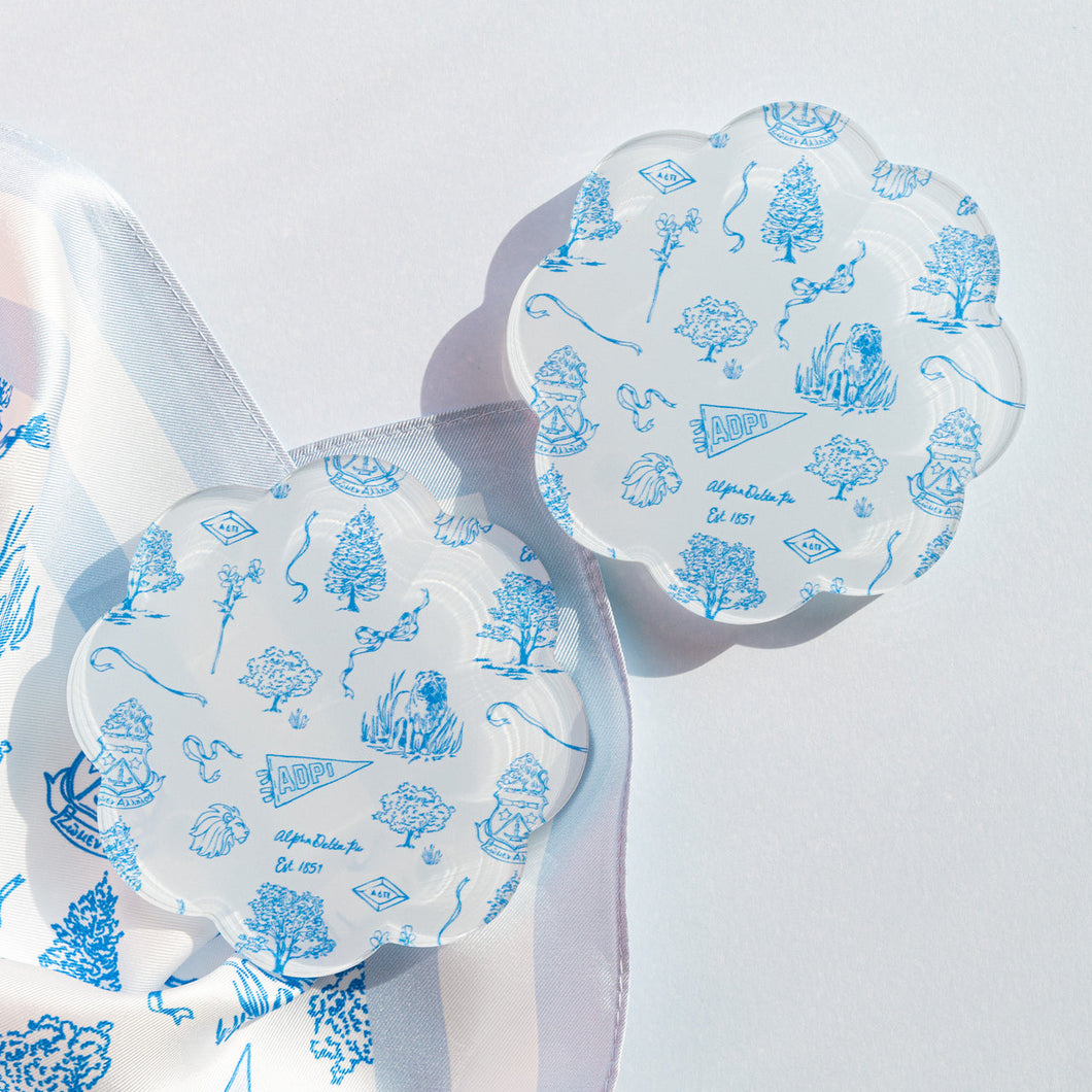 Toile Acrylic Coaster- Alpha Delta Pi