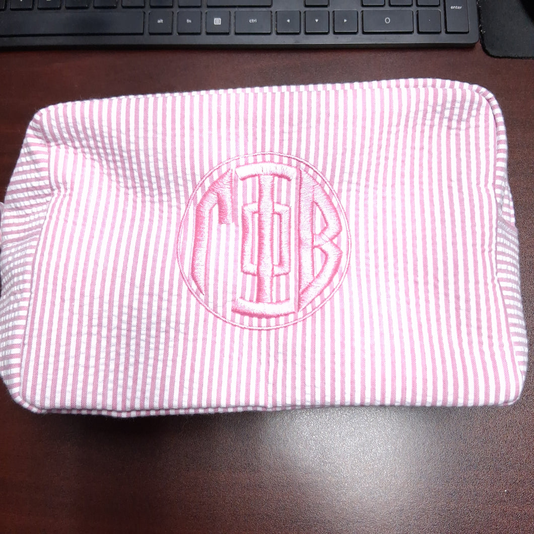 Seersucker Cosmetic Bag- Gamma Phi Beta