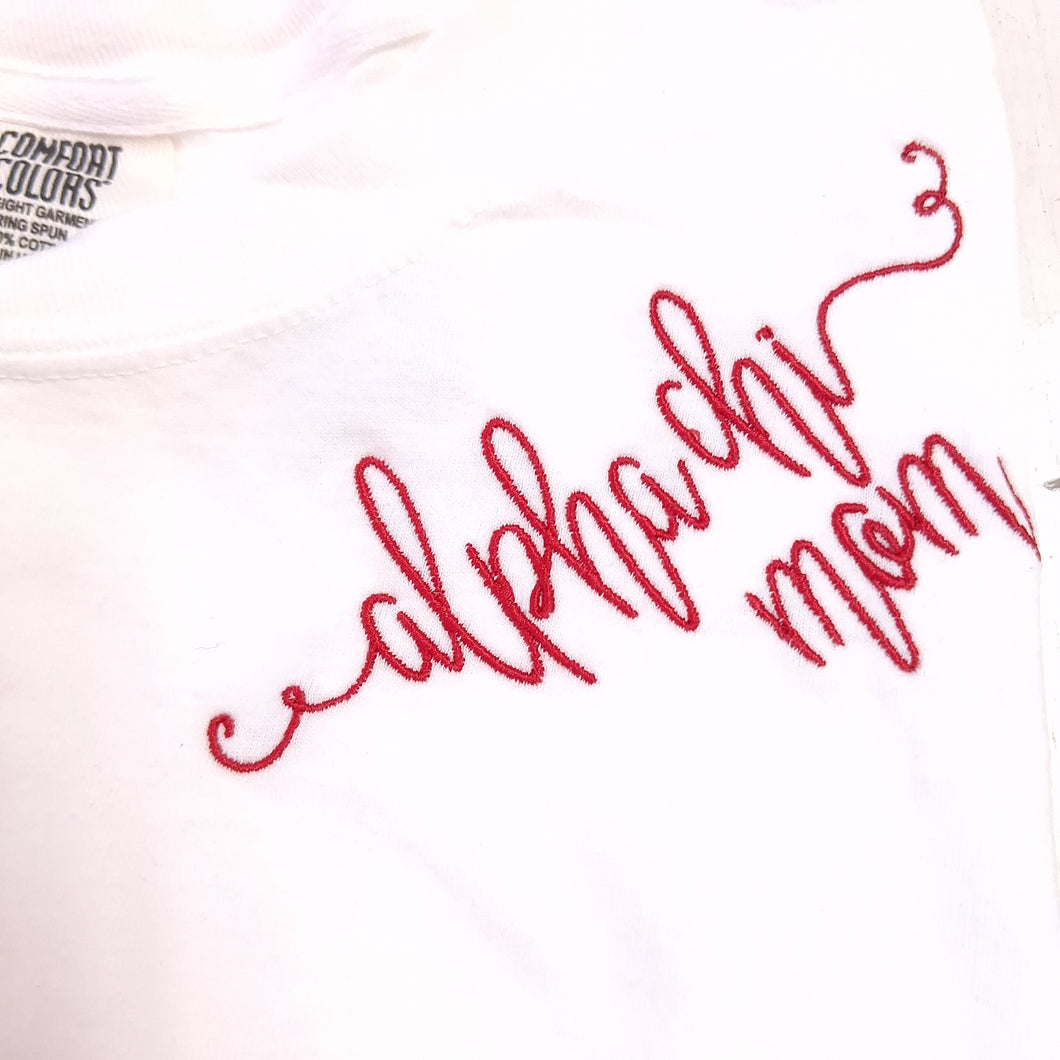 Script Monogram Tshirt- Alpha Chi Omega Mom