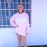 French Terry Mock Neck- Zeta Tau Alpha