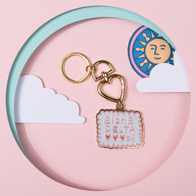 Travel Enamel Keychain- Alpha Delta Pi
