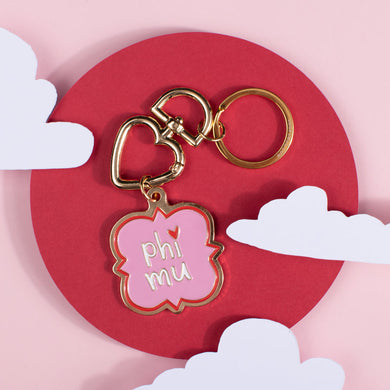 Travel Enamel Keychain- Phi Mu