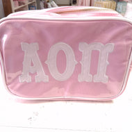 Applique Cosmetic Bag- Alpha Omicron Pi
