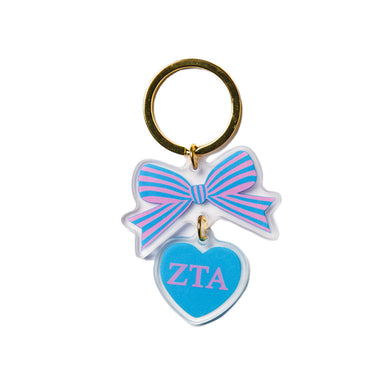 Bow Keychain- Zeta Tau Alpha