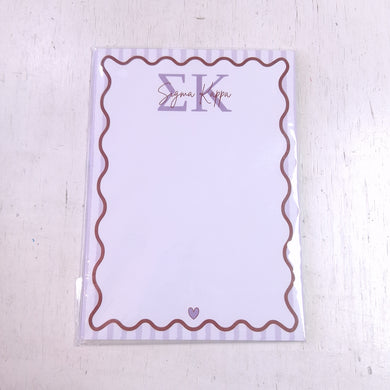 Scalloped Design Notepad- Sigma Kappa